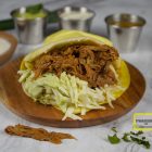 Arepa carne desmechada in Colorado - Shredded beef, cheese and homemade sauce. - D Maracuchos