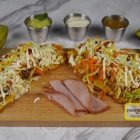 Patacones Shredded chicken or Shredded beef, cabbage and carrot salad, avocado, ham, mozarella cheese, mayonaise, ketchup and mustard in Denver Metro Area Colorado - D Maracuchos