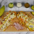 Patacones Shredded chicken or Shredded beef, cabbage and carrot salad, avocado, ham, mozarella cheese, mayonaise, ketchup and mustard in Denver Metro Area Colorado - D Maracuchos